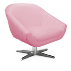 Kit 02 Poltronas Giratória Giovana Corino Rosa Bebê Base Crom