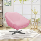 Kit 02 Poltronas Giratória Giovana Corino Rosa Bebê Base Crom