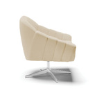 Kit 02 Poltronas Giratória Giovana Linho Areia A27 Base Croma