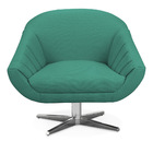 Kit 02 Poltronas Giratória Giovana Linho Azul Pavão A115 Base