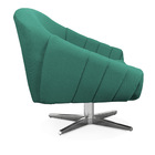 Kit 02 Poltronas Giratória Giovana Linho Azul Pavão A115 Base