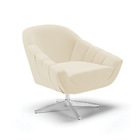 Kit 02 Poltronas Giratória Giovana Linho Base Cromada D03 - D