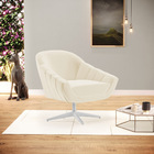 Kit 02 Poltronas Giratória Giovana Linho Base Cromada D03 - D