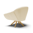 Kit 02 Poltronas Giratória Giovana Linho Base De Madeira Ma30