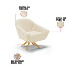 Kit 02 Poltronas Giratória Giovana Linho Base De Madeira Ma30