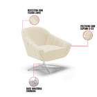 Kit 02 Poltronas Giratória Giovana Linho Bege A19 Base Cromad