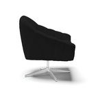 Kit 02 Poltronas Giratória Giovana Linho Preto A79 Base Croma