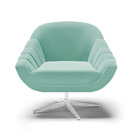 Kit 02 Poltronas Giratória Giovana Suede Base Cromada D03 - D