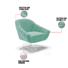 Kit 02 Poltronas Giratória Giovana Suede Base Cromada D03 - D