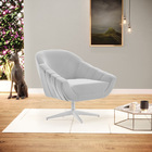 Kit 02 Poltronas Giratória Giovana Suede Base Cromada D03 - D