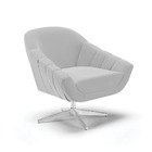 Kit 02 Poltronas Giratória Giovana Suede Base Cromada D03 - D