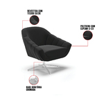 Kit 02 Poltronas Giratória Giovana Suede Base Cromada D03 - D