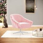 Kit 02 Poltronas Giratória Giovana Suede Base Cromada D03 - D