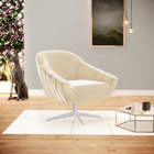 Kit 02 Poltronas Giratória Giovana Suede Base Cromada D03 - D