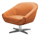 Kit 02 Poltronas Giratória Giovana Suede Base Cromada - D'ros