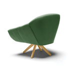 Kit 02 Poltronas Giratória Giovana Suede Base Madeira Ma30 D0