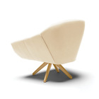 Kit 02 Poltronas Giratória Giovana Suede Base Madeira Ma30 D0