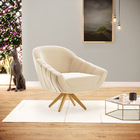 Kit 02 Poltronas Giratória Giovana Suede Base Madeira Ma30 D0