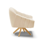 Kit 02 Poltronas Giratória Giovana Suede Base Madeira Ma30 D0