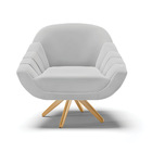 Kit 02 Poltronas Giratória Giovana Suede Base Madeira Ma30 D0