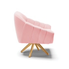 Kit 02 Poltronas Giratória Giovana Suede Base Madeira Ma30 D0