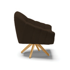 Kit 02 Poltronas Giratória Giovana Suede Base Madeira Ma30 D0