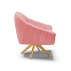 Kit 02 Poltronas Giratória Giovana Suede Base Madeira Ma30 D0