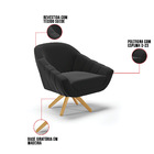 Kit 02 Poltronas Giratória Giovana Suede Base Madeira Ma30 D0