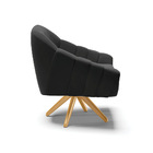 Kit 02 Poltronas Giratória Giovana Suede Base Madeira Ma30 D0