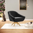 Kit 02 Poltronas Giratória Giovana Suede Base Madeira Ma30 D0