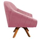 Kit 02 Poltronas Giratória Giovana Suede Base Madeira Mm30 D0