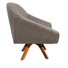 Kit 02 Poltronas Giratória Giovana Suede Base Madeira Mm30 D0