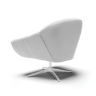 Kit 02 Poltronas Giratória Giovana Suede Cinza Base Cromada D