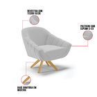 Kit 02 Poltronas Giratória Giovana Suede Cinza Base Madeira M