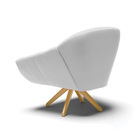 Kit 02 Poltronas Giratória Giovana Suede Cinza Base Madeira M