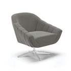 Kit 02 Poltronas Giratória Giovana Suede Grafite Base Cromada