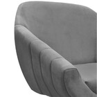 Kit 02 Poltronas Giratória Giovana Suede Grafite Base Madeira