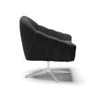 Kit 02 Poltronas Giratória Giovana Suede Preto Base Cromada D