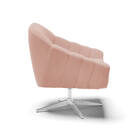 Kit 02 Poltronas Giratória Giovana Veludo Base Cromada D03 -