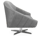 Kit 02 Poltronas Giratória Giovana Veludo Base Cromada D03 -