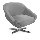 Kit 02 Poltronas Giratória Giovana Veludo Base Cromada D03 -