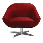 Kit 02 Poltronas Giratória Giovana Veludo Base Cromada - D'ro