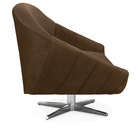 Kit 02 Poltronas Giratória Giovana Veludo Base Cromada - D'ro