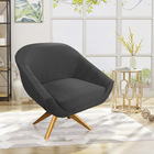 Kit 02 Poltronas Giratória Giovana Veludo Base Madeira Ma30 -