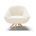 Kit 02 Poltronas Giratória Giovana Veludo Base Madeira Ma30 D