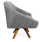 Kit 02 Poltronas Giratória Giovana Veludo Base Madeira Mm30 D