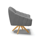 Kit 02 Poltronas Giratória Giovana Veludo Grafite A131 Luxo B