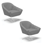 Kit 02 Poltronas Giratória Giovana Veludo Grafite Luxo A131 B