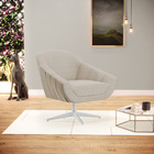 Kit 02 Poltronas Giratória Giovana Veludo Luxo Base Cromada -