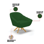 Kit 02 Poltronas Giratória Giovana Veludo Verde A136 Luxo Bas